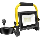 RIGIDON 30W LED Baustrahler, 3000LM Tragbarer Led Arbeitsscheinwerfer, Led Strahler Arbeitsstrahler Mit Stecker, IP66 Bauscheinwerfer, Für Werkstatt Baustelle Garage Garten, 6000K