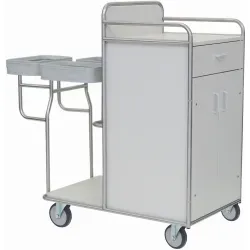 novocal Stationswagen SW 700 inkl. Hohem Frischwäscheschrank SW731 , integrierter Dreifach-Sammler + 1 Schublade