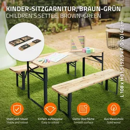 ML-Design Kindersitzgarnitur Braun, Metall, rechteckig, Gartenmöbel, Kinder-Gartenmöbel