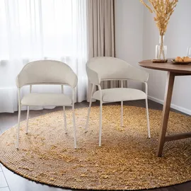 Mobili Rebecca Esszimmerstuhl Dorstenia Polyester perlweiß 2er Set