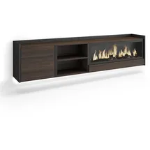 SKRAUT HOME TV-Lowboard 212x50x35 cm Dunkler Eiche/Schwarz Holzwerkstoff