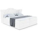 altdecor Boxbett, Weiß Hochglanz, Holzwerkstoff, Höhe ca. 20 cm 180x200 cm, Schlafzimmer, Betten, Boxspringbetten