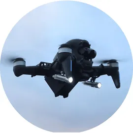 Roboterwerk Roboterwerk SELFIE 300 Dual, für DJI FPV Drohnen Beleuchtungssystem, Transparent/Schwarz