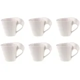 Villeroy & Boch NewWave Caffè 6er Set Espressotassen 80ml weiß Porzellan