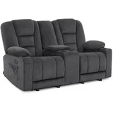 MCombo M MCombo Elektrisch 2 Sitzer Sofa mit Schlaffunktion, 2er Relaxsofa mit Taste 150° Verstellbar, Kinosessel mit Liegefunktion, Konsole & usb &