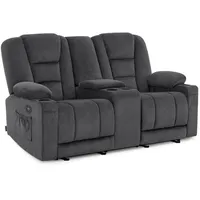 MCombo M MCombo Elektrisch 2 Sitzer Sofa mit Schlaffunktion, 2er Relaxsofa mit Taste 150° Verstellbar, Kinosessel mit Liegefunktion, Konsole & usb &