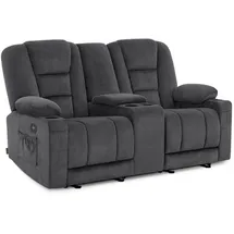 MCombo M MCombo Elektrisch 2 Sitzer Sofa mit Schlaffunktion, 2er Relaxsofa mit Taste 150° Verstellbar, Kinosessel mit Liegefunktion, Konsole & usb &