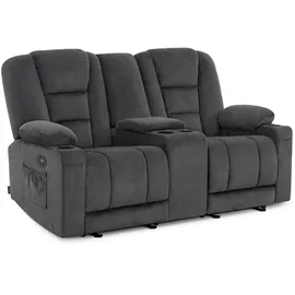 MCombo M MCombo Elektrisch 2 Sitzer Sofa mit Schlaffunktion, 2er Relaxsofa mit Taste 150° Verstellbar, Kinosessel mit Liegefunktion, Konsole & usb &