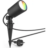 Hama Gartenleuchte WLAN Gartenstrahler Erdspieß, IP65, farbig, dimmbar