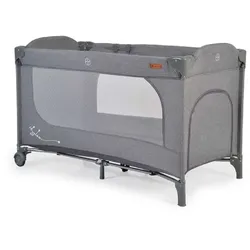 Cangaroo Reisebett Skyglow Laufstall 2 Räder mit Bremsen Matratze Seiteneingang grau