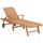 vidaXL Sonnenliegen 2 Stk. mit Auflagen Schwarz Massivholz Teak