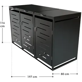Juskys Mülltonnenbox Arel 197 x 116 x 80 cm grau