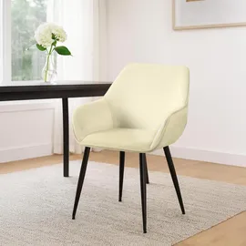 CLP 2er Set Esszimmerstuhl Luena, Küchenstuhl mit Samt oder Stoff, Sessel Metallgestell schwarz bis 150 kg belastbar