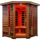 Luxus LED Infrarotsauna Infrarotkabine 150x150x190 cm Wärmekabine Sauna 4 Pers.