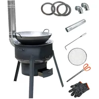 Zeltofen,Tragbarer Holzofen,Zeltheizung Camping,Zeltofen Holz,Raketenofen,Zelt Ofen Herd für Camping,Wandern, Rucksack,Picknick und Grill Outdoor Aktivitäten,Campingzubehör (43cm+3 Herdplatten)