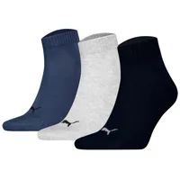 Puma 3P Quarter Socks Marine/Grau Gr.: 39-42