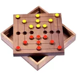 Logoplay Holzspiele LOGOPLAY Mühle Gr. L - 14 x 14 x 2,5 cm - Strategy - Strategiespiel - Denkspiel - Brettspiel aus Holz