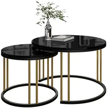 lookway Couchtisch LORI MIX II Gold Holzwerkstoff 70 x 48 x 70 cm