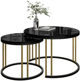 lookway Couchtisch LORI MIX II Gold Holzwerkstoff 70 x 48 x 70 cm