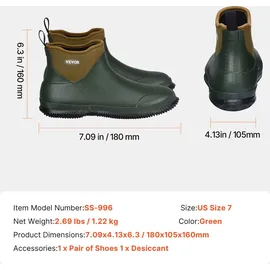 Vevor Gummistiefel Schwarz 40