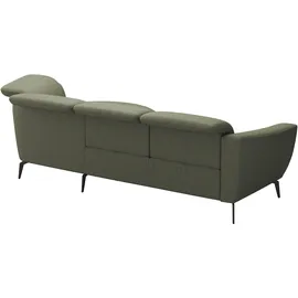 sit&more Ecksofa SIT & MORE "Zoe", grün (olive), B:309cm H:87cm T:199cm, 95% Polyester, 5% Polyamid, Sofas, Ecksofa, ink.Sitztiefenverstellung, wahlweise mit Kopfteilverstellung
