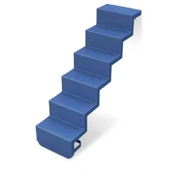 Polyester Treppe Eleganz - Randbefestigung Azurblau