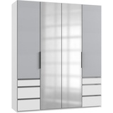 WIMEX Level 200 x 236 x 58 cm weiß/Light grey mit Spiegeltüren und Schubladen