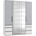 Level 200 x 236 x 58 cm weiß/Light grey mit Spiegeltüren und Schubladen
