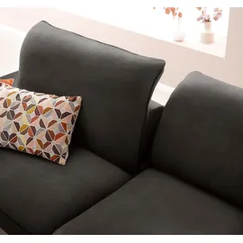 W.Schillig Ecksofa »enjoy&MORE, Designsofa, elegant und bequem, L-Form«, Sitztiefenverstellung, Füße schwarz pulverbeschichtet, Breite 294 cm grau