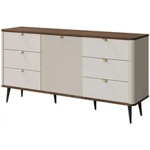 Mirjan24 Kommode, Kaschmir, Nussbaum, Metall, 6 Schubladen, Rechteckig, 160x82x40 cm, Wohnzimmer, Kommoden & Sideboards, Kommoden