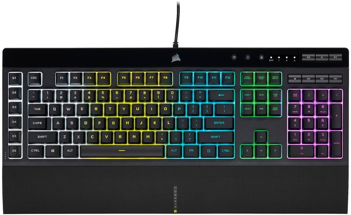 Corsair K55 RGB PRO Gaming Tastatur, 5Z RGB, Rubber Dome, QWERTZ-Layout