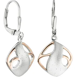 Paar Ohrhänger JOBO "Ohrringe in Bicolor-Optik", silber (silber 925), Ohrringe, Damen, Silber 925 (Sterlingsilber), 925 Silber teil-vergoldet