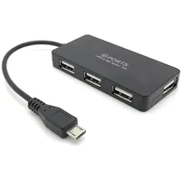Sertronics 4 Port Micro USB 2.0 OTG Hub schwarz