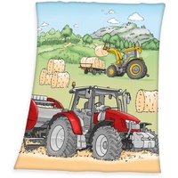 Herding Traktor Fleecedecke, 130x160 cm, 100% Polyester, Fleece