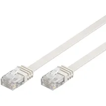 goobay CAT 6 Flach-Patchkabel, U/UTP, Weiß)