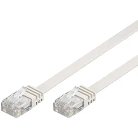 goobay CAT 6 Flach-Patchkabel, U/UTP, Weiß)