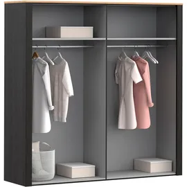 Forte Kleiderschrank Bohol 215,9 x 214 x 59,6 cm Schwarz