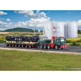 Kibri MAN SK mit SCHEUERLE Plattformwagen und Unterteil Schienenkran13601 H0