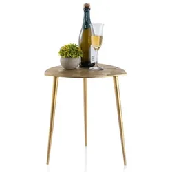 Amagohome Beistelltisch Metall Dekotisch Alster 40x45x40 cm dreieckig klass. Design Aluminium : gold