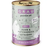 Grau Schlemmertöpfchen getreidefrei Huhn & Putenherzen 24 x 400 g