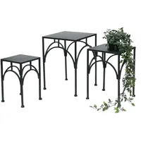 DanDiBo Ambiente DanDiBo Blumenhocker Metall Schwarz Eckig Blumenständer Beistelltisch