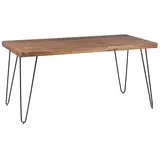 Esstisch BAGLI Massivholz Sheesham 120 cm Esszimmer-Tisch Holztisch Metallbeine Küchentisch Landhaus dunkel-braun