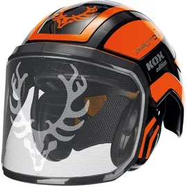protos® Forsthelm / Schutzhelm Edition mit Gehörschutz und Visier Integral Forest Schwarz/neonorange Onesize