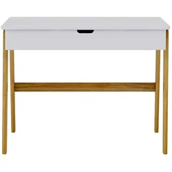 Jugendschreibtisch in Weiß Pinie teilmassiv Skandi Design