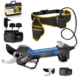 [Bestes Preis-Leistungs-Verhältnis] SWANSOFT PRU45 Akku Astschere Professionelle,45mm 25V 4+4Ah Akkus,1150W Bürstenloser Motor,LCD,Elektrische Gartenschere Für Präzisen Baumschnitt Garten Sträucher