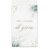 Italienisch Papiertüten lacrime di gioia Hochzeit Mini Tüten Für die Freudentränen Eukalyptus Verpackung Deko für Taschentücher Gastgeschenke Hochzeitsdeko (50 stück)