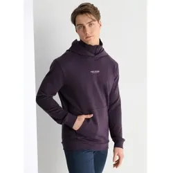 Lois Jeans für Herren. 165853920 Kanguro Sweatshirt mit Kapuze auf der Brust gestickt lila (XXL), Lässig, Flieder, Baumwolle