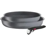 TEFAL L3969102 Ingenio Natural Force 2er-Set Bratpfannen 24/28 cm + Antihaft-Griff, alle Herdarten einschließlich Induktion