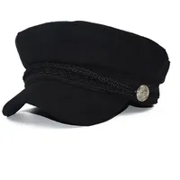 Mrichbez Baskenmütze Baskenmütze, Mode Hut, Einfarbig, Englischer Stil Perfekt zum Verschenken schwarz