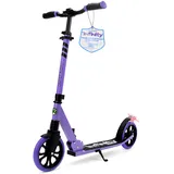 SereneLife Roller, Stabiler Cityroller, Höhenverstellbarer Big Wheel Scooter, Klappbar Inkl. Tragegurt, Ständer und Trittbremse, für Kinder und Erwachsene bis 100kg